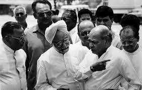 PM PV Narasimna Rao with Finance Minister Manmohan Singh and others